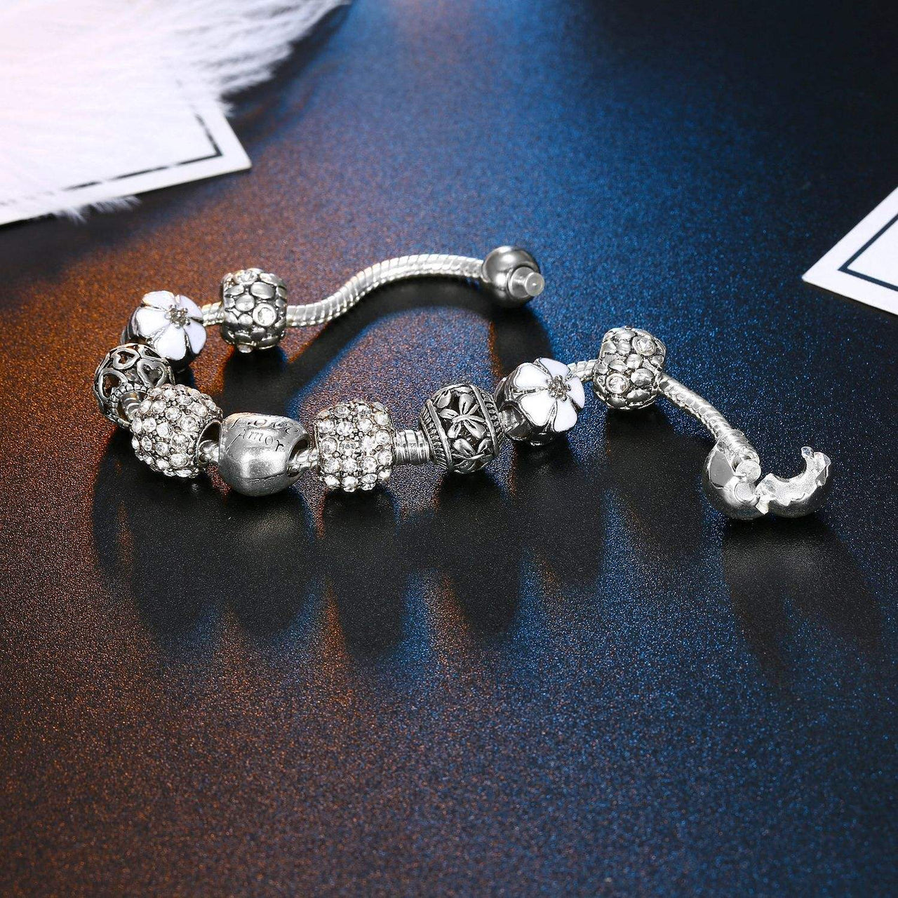 Silver Heart Charm Bracelet